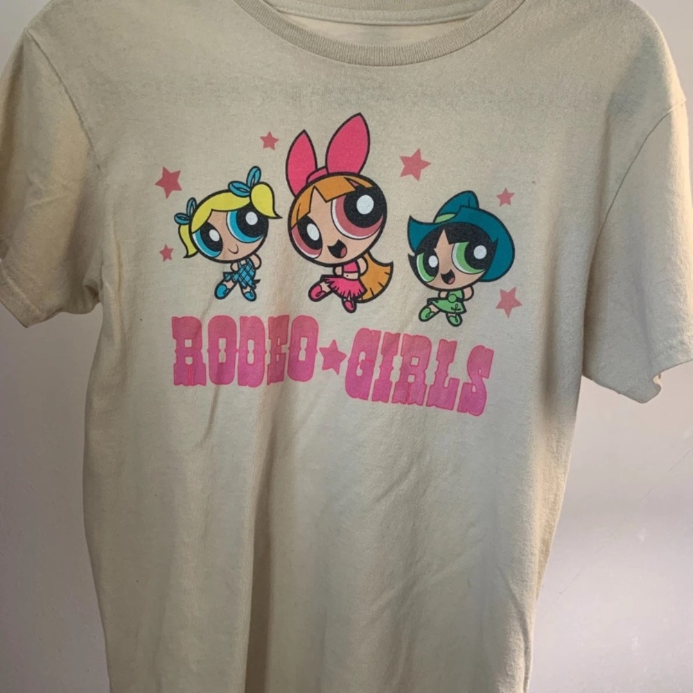Rodeo Girls Powerpuff Crewneck Tee in Cream